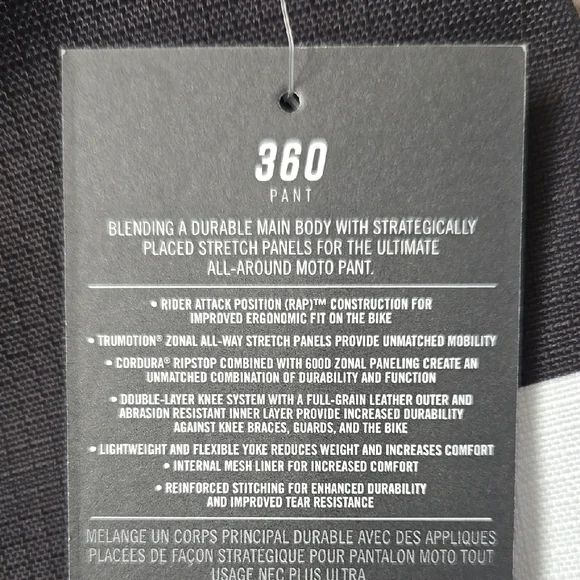 Fox Racing 360 Black and White Men's Pants - Picture 4 of 7